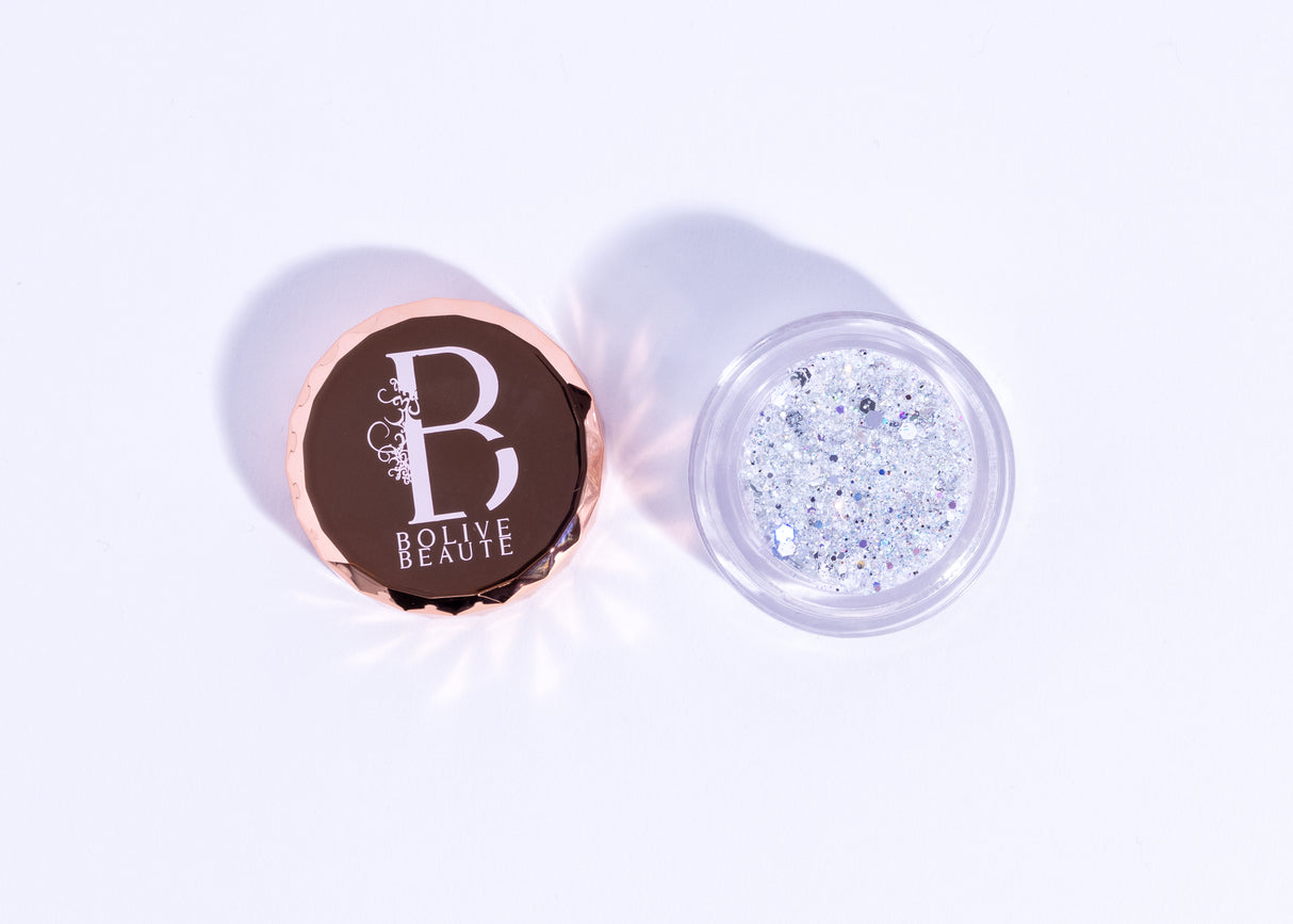 Icey World | Iridescent White with Silver Glitter Eyeshadow