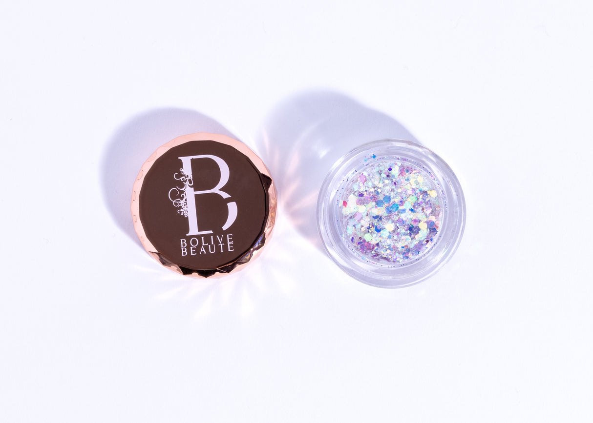 G.O.A.T | Iridescent White Glitter Eyeshadow with Blue and Pink Hues