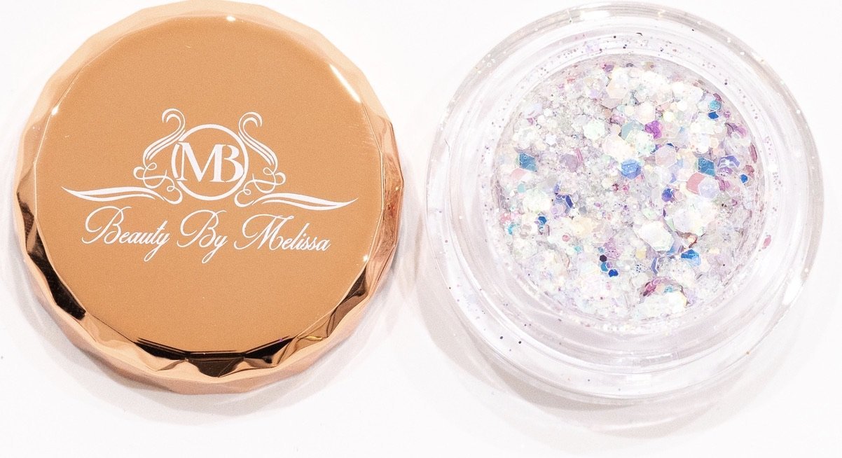 G.O.A.T | Iridescent White Glitter Eyeshadow with Blue and Pink Hues