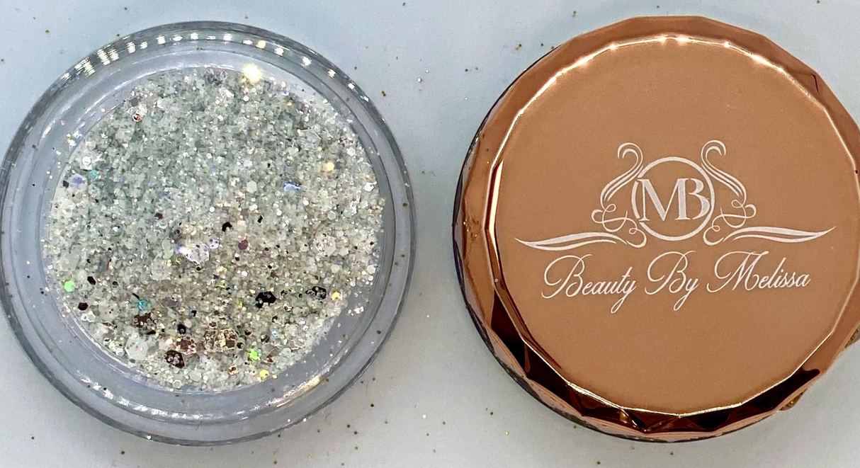 Icey World | Iridescent White with Silver Glitter Eyeshadow