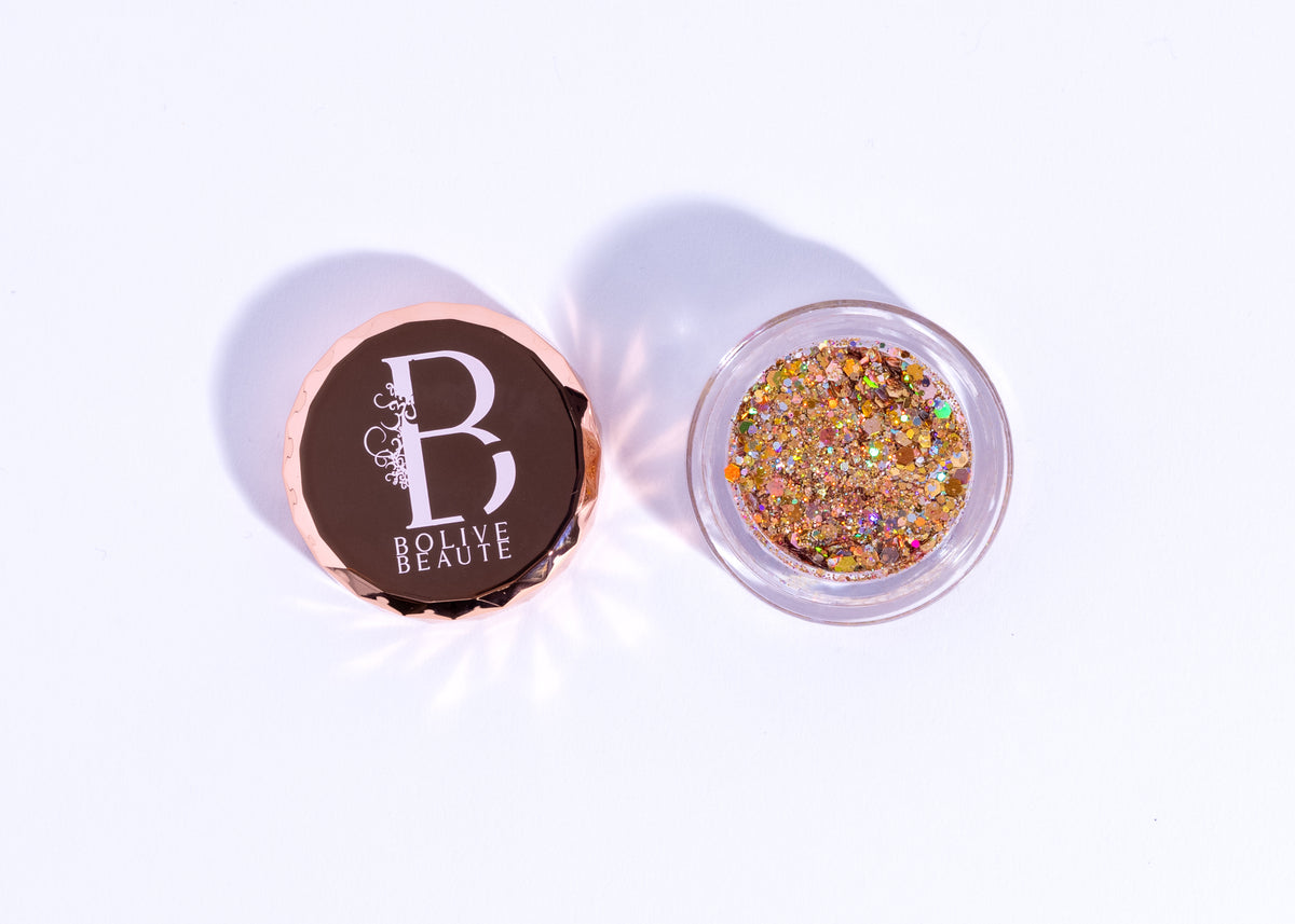 Honey deep gold glitter eyeshadow by Bolive Beauté