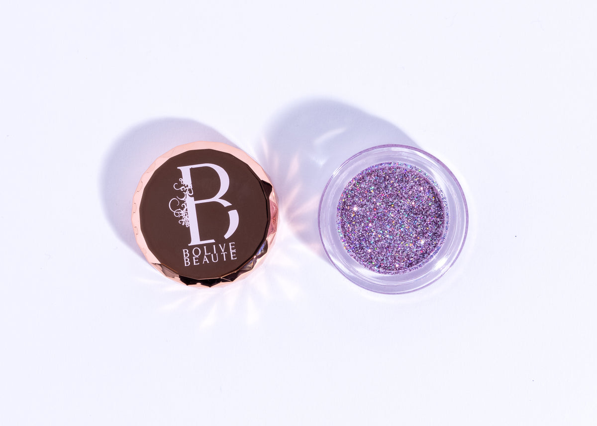 Bougie Niece pink and lavender fine glitter eyeshadow by Bolive Beauté