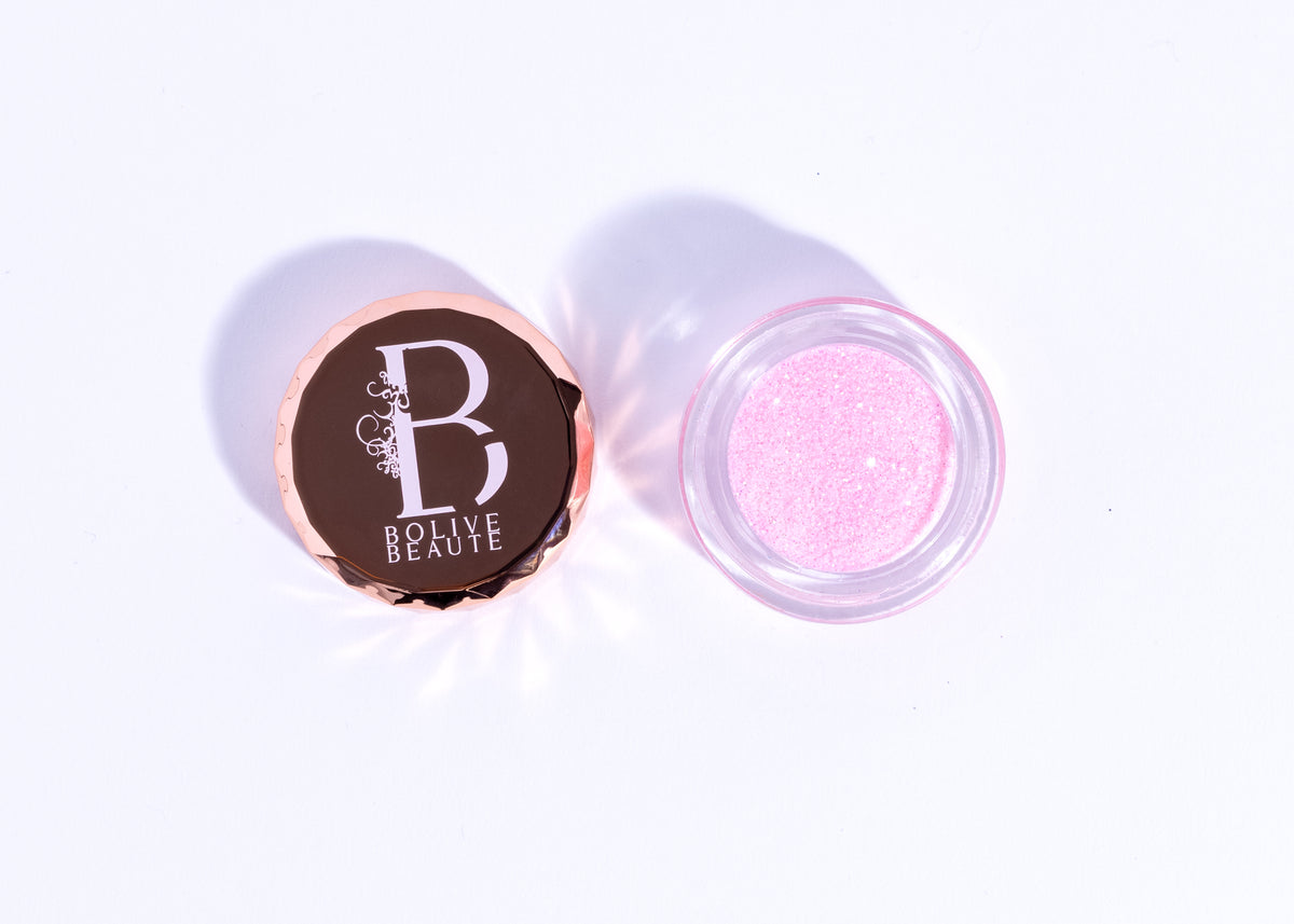 Pink Lemonade baby pink fine glitter eyeshadow by Bolive Beauté